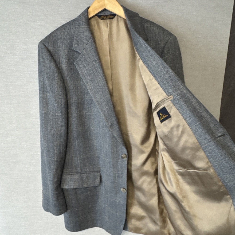 Brooks Brothers Blue Windowpane Sport Coat Jacket 41 Long (Factory Second) - Picture 4 of 15